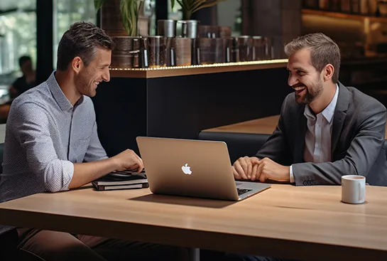 Genifai AI experts developing web3 projects on a laptop